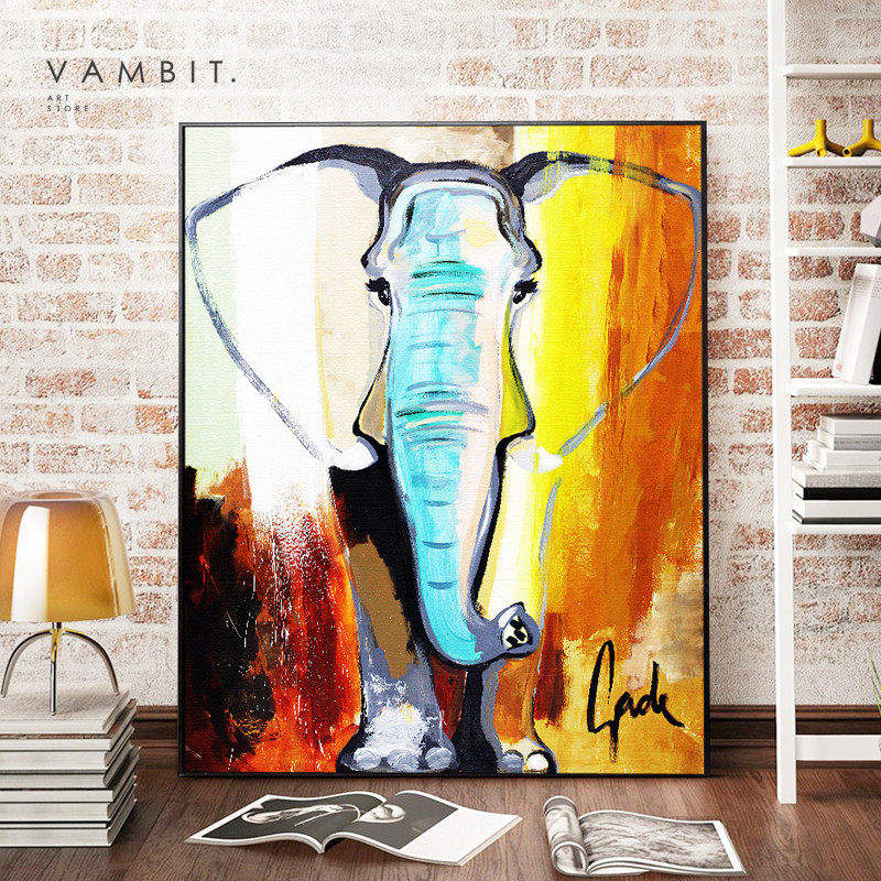 VAMBIT 入户玄关竖版装饰画客厅巨幅挂画走廊餐厅现代壁画 大象