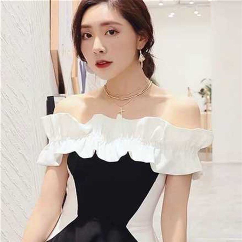 新款新娘婚纱礼服一字领披肩缎面婚纱配饰白色松紧单层厚缎小披肩