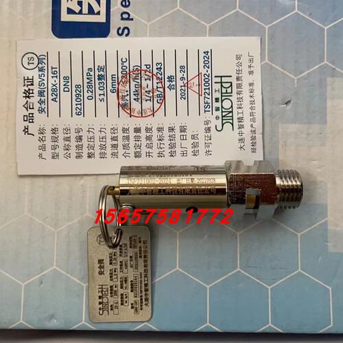 山东新华灭菌器安全阀DN8 SV-5整定压力0.28大连中智精工A28X-16