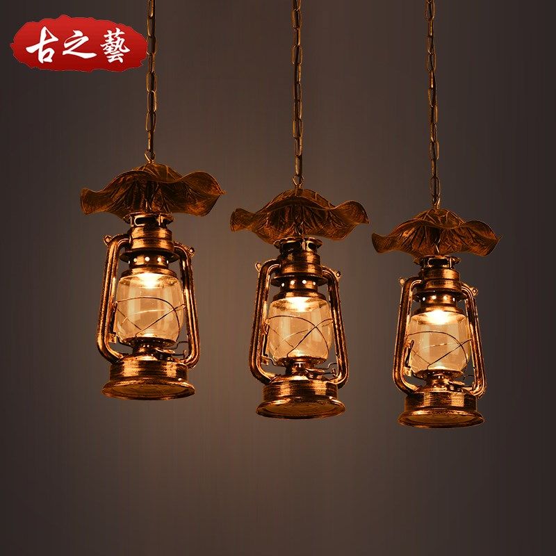 灯具中式复古怀旧个性创意铁艺马灯餐厅吧台民宿客栈特色餐厅吊灯,家装灯饰光源,床头/玄关/吧台/过道吊灯,淘宝优惠券,粉丝福利购,淘宝优惠卷