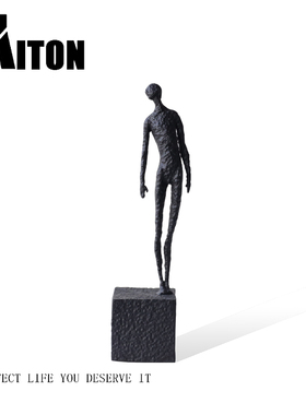 现代雕塑抽象迎宾人摆件样板房售楼处创意客厅玄关装饰柜艺术品