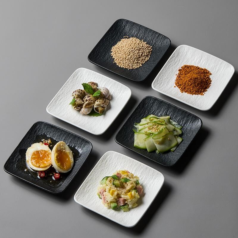米立风物方形盘陶瓷餐具吐骨碟蘸料碟子火锅咸菜水果小菜碟小吃盘