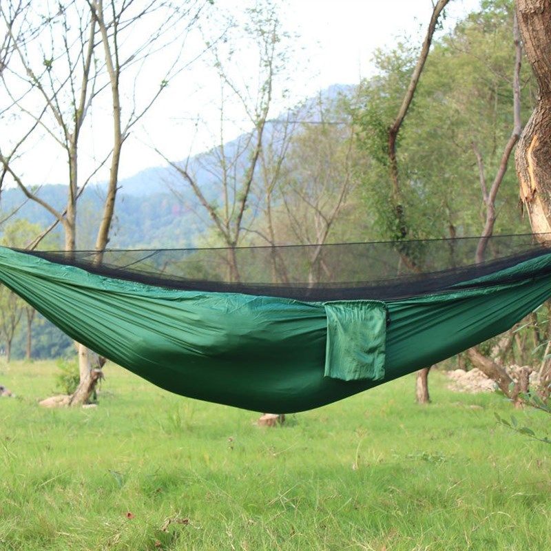 吊床带蚊帐野外登山露营双人单人防蚊虫掉床秋千防侧翻轻量化网床