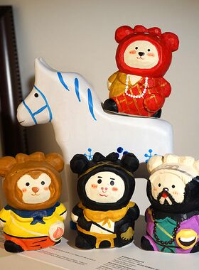 【西游记】手工木雕小摆件卡通唐僧孙悟空四人桌面装饰品小孩玩具