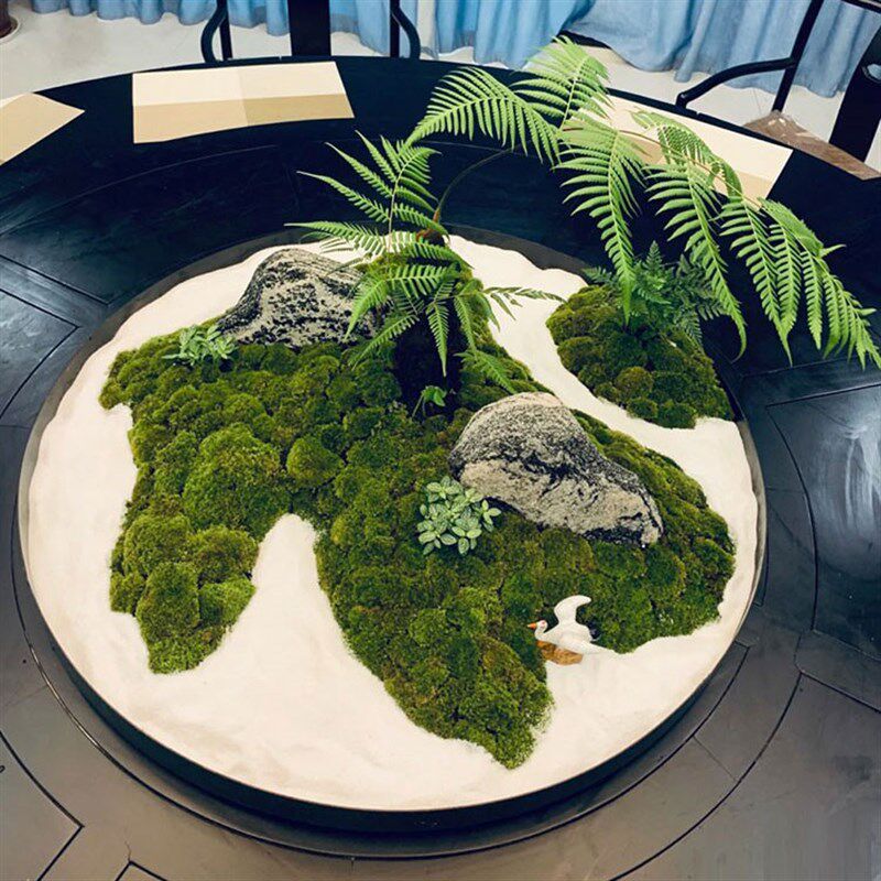 永生苔藓微景观餐桌高档装饰花摆件客厅酒店会所酒店大圆桌会议桌图片