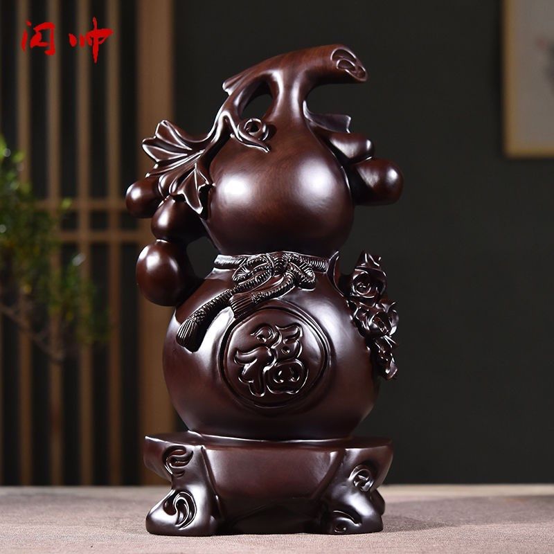 黑檀木雕刻葫芦摆件实木质胡芦福禄客厅桌面装饰摆设红木工艺礼品,家居饰品,桌面摆件,淘宝优惠券,粉丝福利购,淘宝优惠卷