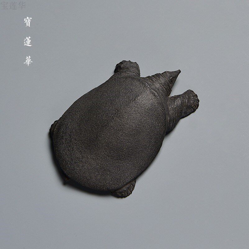 手工雕刻乌金石鳖 甲鱼石雕摆件 古典石雕王八吉祥物养石茶宠茶玩