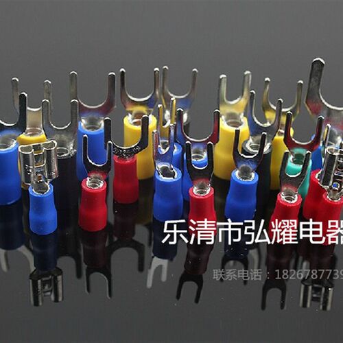 SV3.5-5 0.9厚紫铜 叉形绝缘绝缘端头  端子线耳500只 UT接线鼻