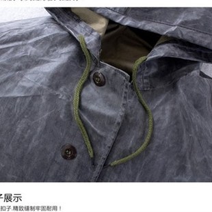 劳保分身老款 雨衣套装 抗洪橡胶军帆布雨衣 分体带袖 87老式