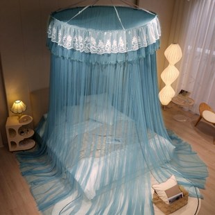 宫廷 公主风直径1.5m蚊帐单门圆顶落地床幔帐篷防蚊落地家用免安装