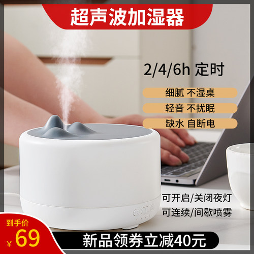FEA空气加湿器家用室内超音波大雾量定时静音小型卧室桌面香薰机