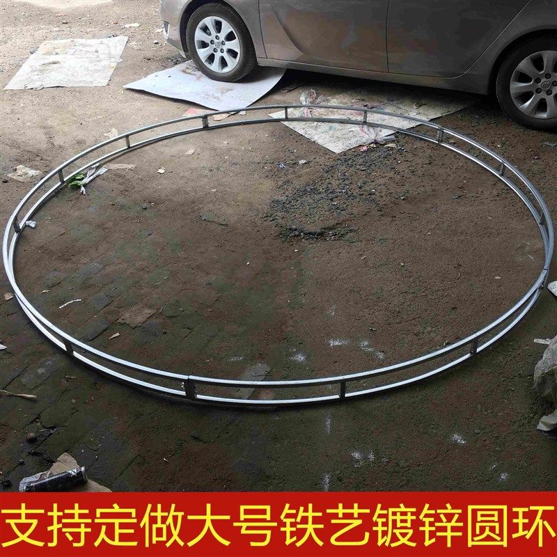 新款婚庆圆形铁艺吊顶拱门桁架造型绢花架子酒店婚礼布置装饰道具