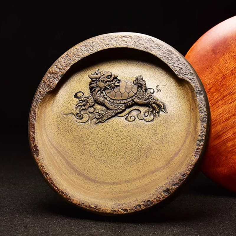 国家非遗安徽歙砚精品(龙龟砚)老坑黄鱼子天然原石砚台名师手工孤,文具电教/文化用品/商务用品,文房四宝,淘宝优惠券,粉丝福利购,淘宝优惠卷