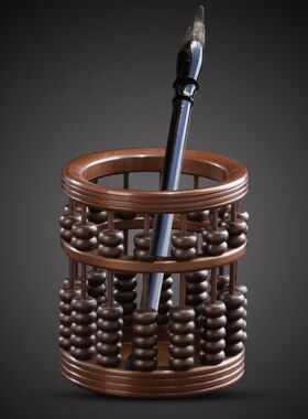 大仕缘紫铜工艺品文房摆件创意书房算盘笔筒送老师筒商务办公礼品