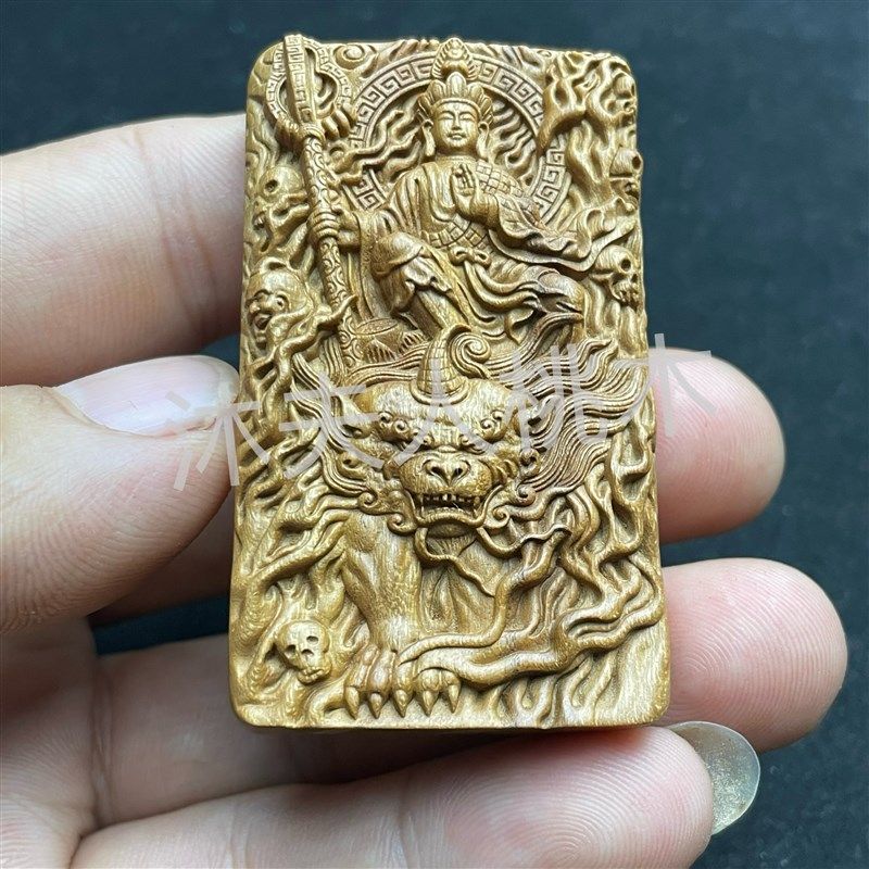 桃木木质地藏王菩萨吊坠手把件护身符汽车挂件装饰品真桃木精工牌