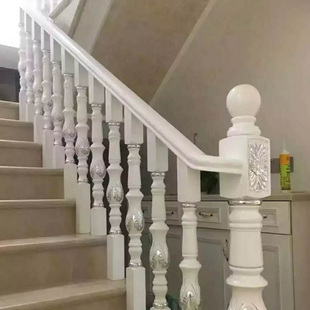 实木楼梯扶手立柱 烤漆将军柱定制扶手 护栏别墅栏杆复式楼梯扶手