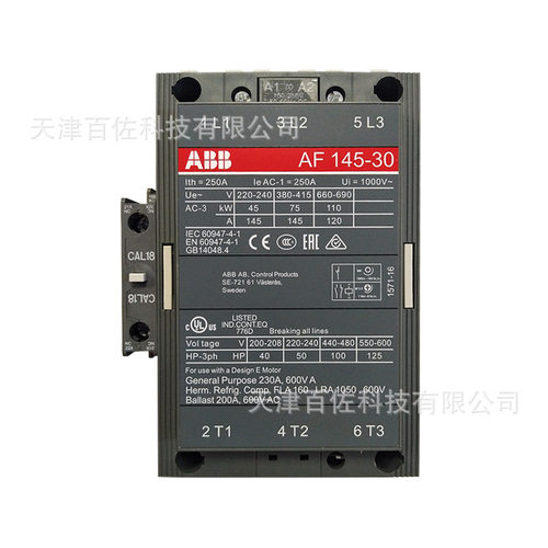 AF系列ABB接触器AF145-30-11*100-250V AC/DC ABB三级交流接触器