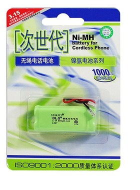次世代 L227 无绳电话电池 镍氢电池 充电电池 600mAh 2.4V