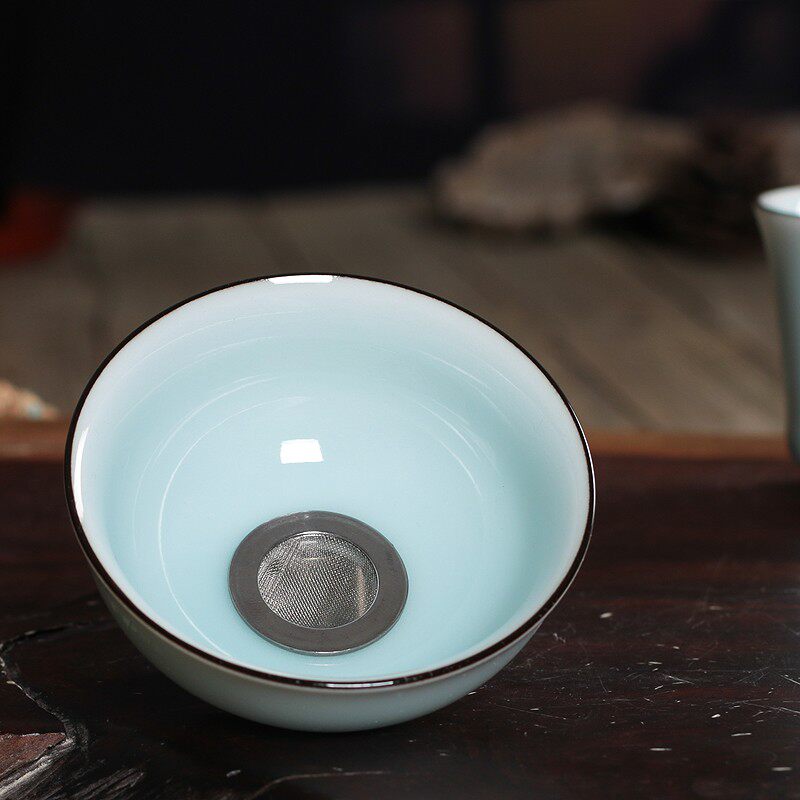 龙泉青瓷茶滤陶瓷过滤网茶漏功夫茶具泡茶滤茶器茶道配件零配套装