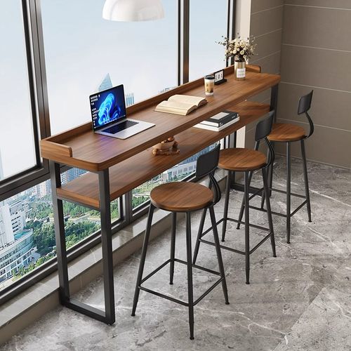 阳台吧台桌家用休闲小吧台窗边靠墙实木长条小户型靠窗露台高脚桌