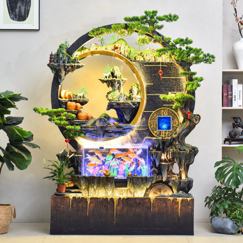 酒店会所水幕墙流水墙大假山喷泉玄关水景墙屏风庭院景观落地摆件,家居饰品,落地摆件,淘宝优惠券,粉丝福利购,淘宝优惠卷