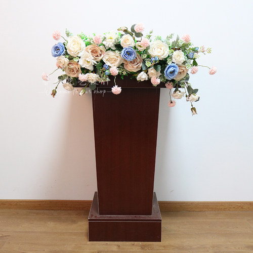 仿真桌花台花办公室装饰花艺商务酒店摆设宣誓台演讲台会议桌花