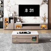 岩板茶几茶台全自动电动升降一体多功能智能一键烧水功夫泡茶桌