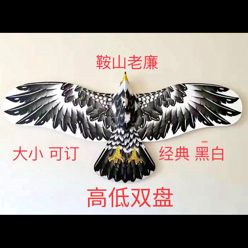 手工盘鹰风筝 鞍山老廉 高低双盘 手绘 合竹 静风 倒飞 鹞鹰 燕子