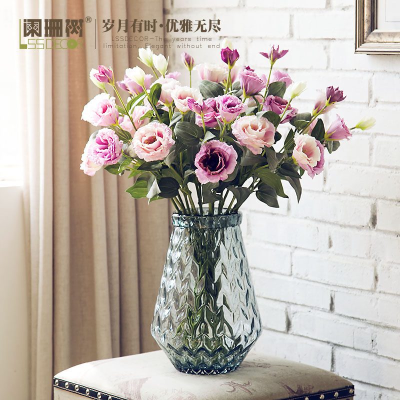 春色魅影仿真花艺套装桔梗花餐桌花瓶花卉摆件手工花装饰花