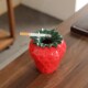 装 陶瓷烟灰缸家用茶几茶桌办公室个性 饰摆件防风防飞灰 草莓