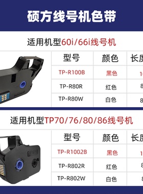 硕方线号机色带tp-60i/66i色带TP-R100B硕方tp70/76黑色TP-R1002B
