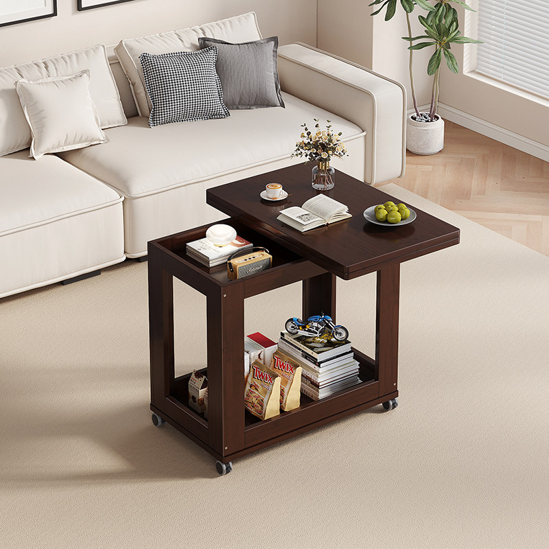 移动小茶几沙发侧边柜边几折叠桌面小推车茶桌子小户型家用小茶台