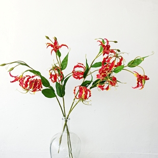 仿真花 嘉兰 火焰百合 家居装饰 花艺师插花 摄影道具 摆件陈设