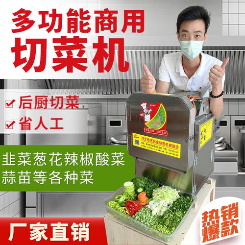 不锈钢多功能商用切菜机切葱花蒜苗韭菜酸菜辣椒切菜馅切片切段丝