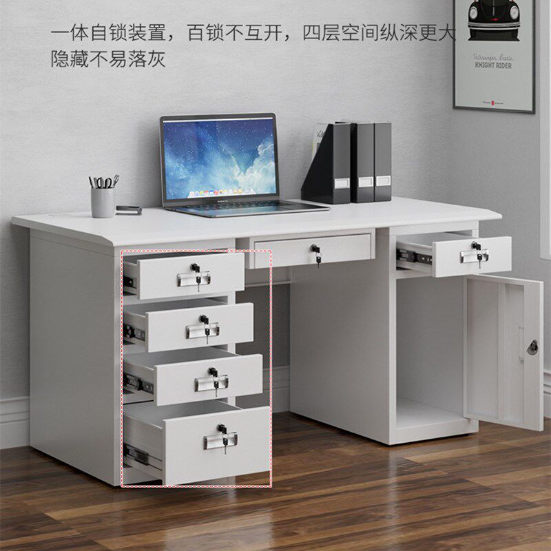 制式铁办公桌子带抽屉钢制办公桌员工值班学习桌家用铁架长方形桌,商业/办公家具,办公电脑桌,淘宝优惠券,粉丝福利购,淘宝优惠卷