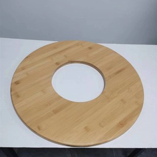 实木圆桌面板圆形饭桌子圆火锅桌面竹圆形木质防水不规则桌板定制