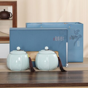 陶瓷茶叶罐包装盒空礼盒装空盒子中号通用红茶白茶龙井订制礼品盒