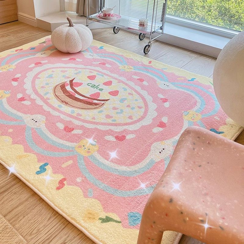 卡通可爱少女粉色仿羊绒吸水毯卧室衣帽间整铺毯耐脏防滑客厅地毯,居家布艺,地毯,淘宝优惠券,粉丝福利购,淘宝优惠卷