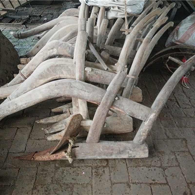 生产队老物件老农具风车水车木犁辘轳打稻机磨茶机农家乐酒店装饰