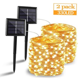 String 330 Light Outdoor Solar 200 LED Lights Lamp 100