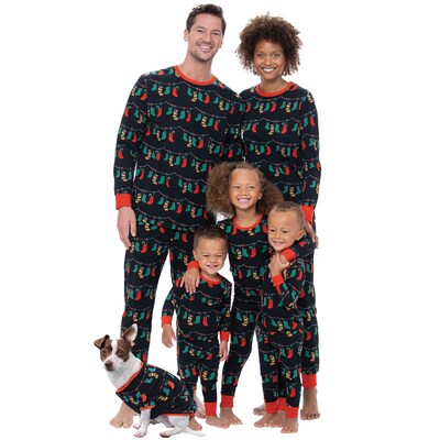 Family Christmas Pajamas Set Couple PJs Cute Stocking Kids