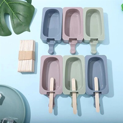 50PCS Ice Cream Popsicle Sticks Mold Accesorios Natural Wood