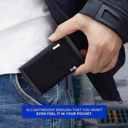 Rfid Smart Wallet Card Holder Metal Thin Slim Men Women Wall