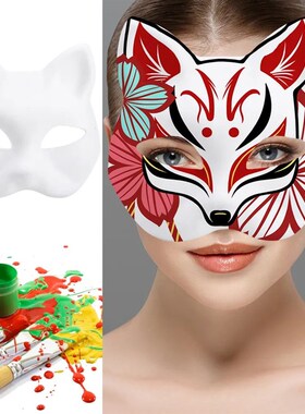 Anime Halloween Foxes Masker Jepang Cosplay Rave dilukis den