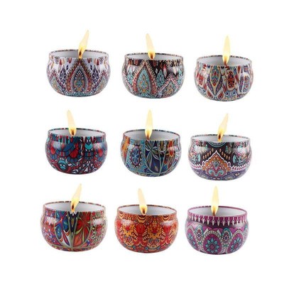 9-piece set Scented candles Soybean wax plant essential oil1