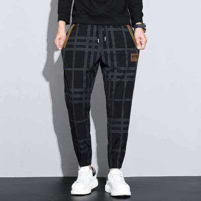 Plai Embroiere Casual Pants Mens Loose Tunic Pants Stetch t