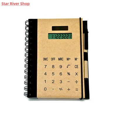 Ledger Calculator Notebook Calculator Combo with Pen Solar