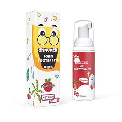 Kids Foam Toothpaste with Strawberry Flavor, Fluoride Fre