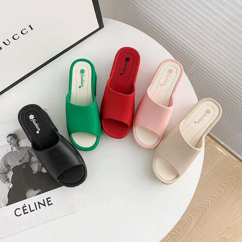 Thick Slippers Women Ins Fashionable Outerwear Wedge Platfor