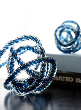 原单尾货彩色麻团创意琉璃摆件酒店客厅艺术抽象玻璃装饰乔迁礼品